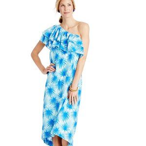 NWT Vineyard Vines Palm One-Shoulder Silk Dress